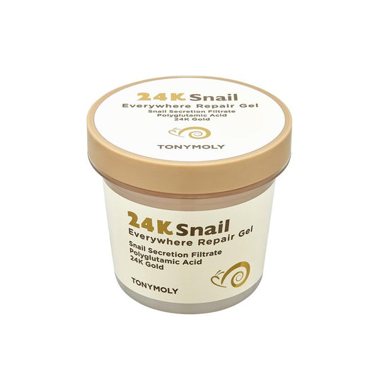 TONYMOLY 24K Snail Everywhere Repair Gel – Moisturizing & Rejuvenating Skincare for Face & Body with Snail Secretion Filtrate, Improves Texture & Elasticity