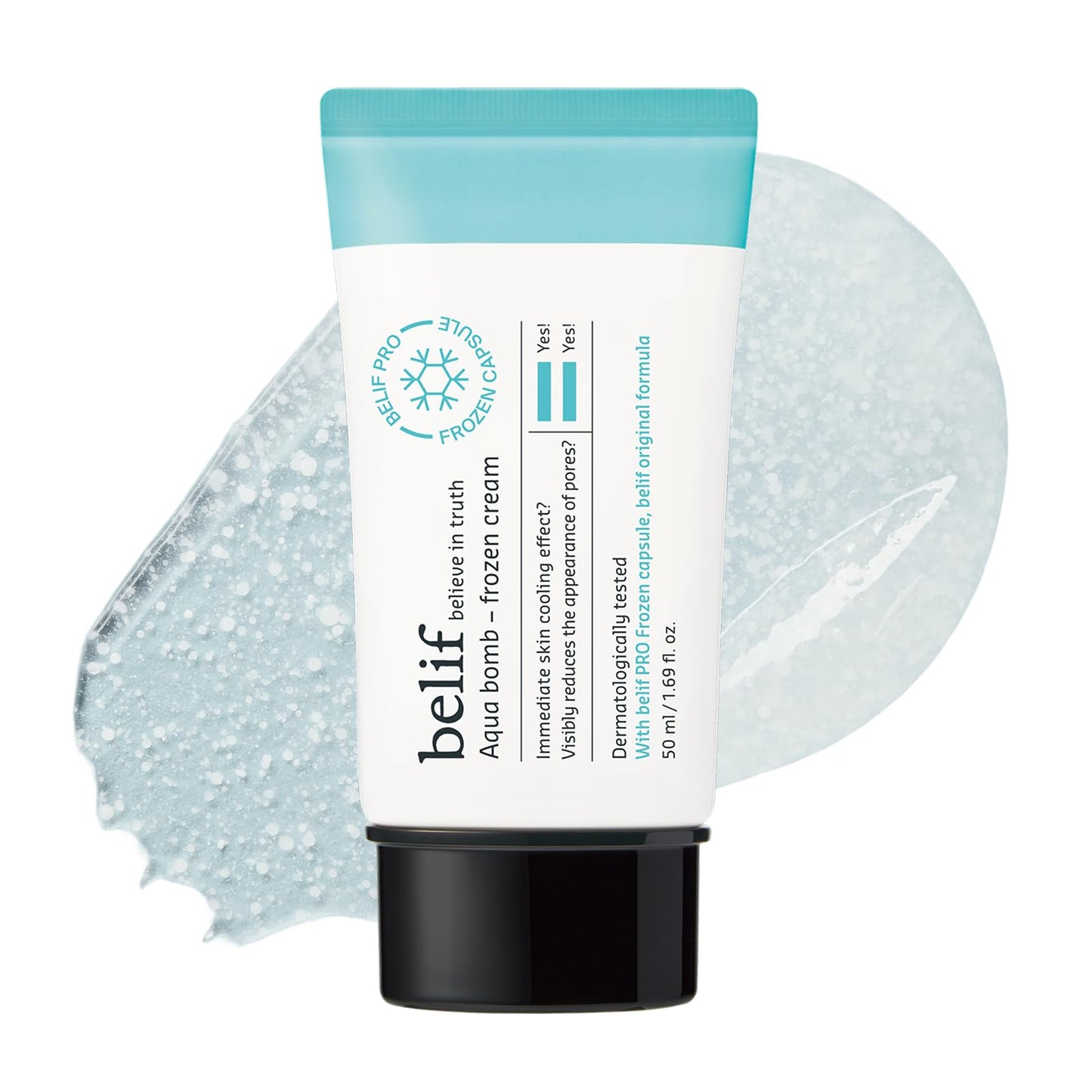 belif Aqua Bomb Frozen Gel Cream - Cooling Relief with Panthenol & Niacinamide - Daily Soothing & Hydrating Moisturizer, Lightweight, Korean Skincare, 1.69 fl oz