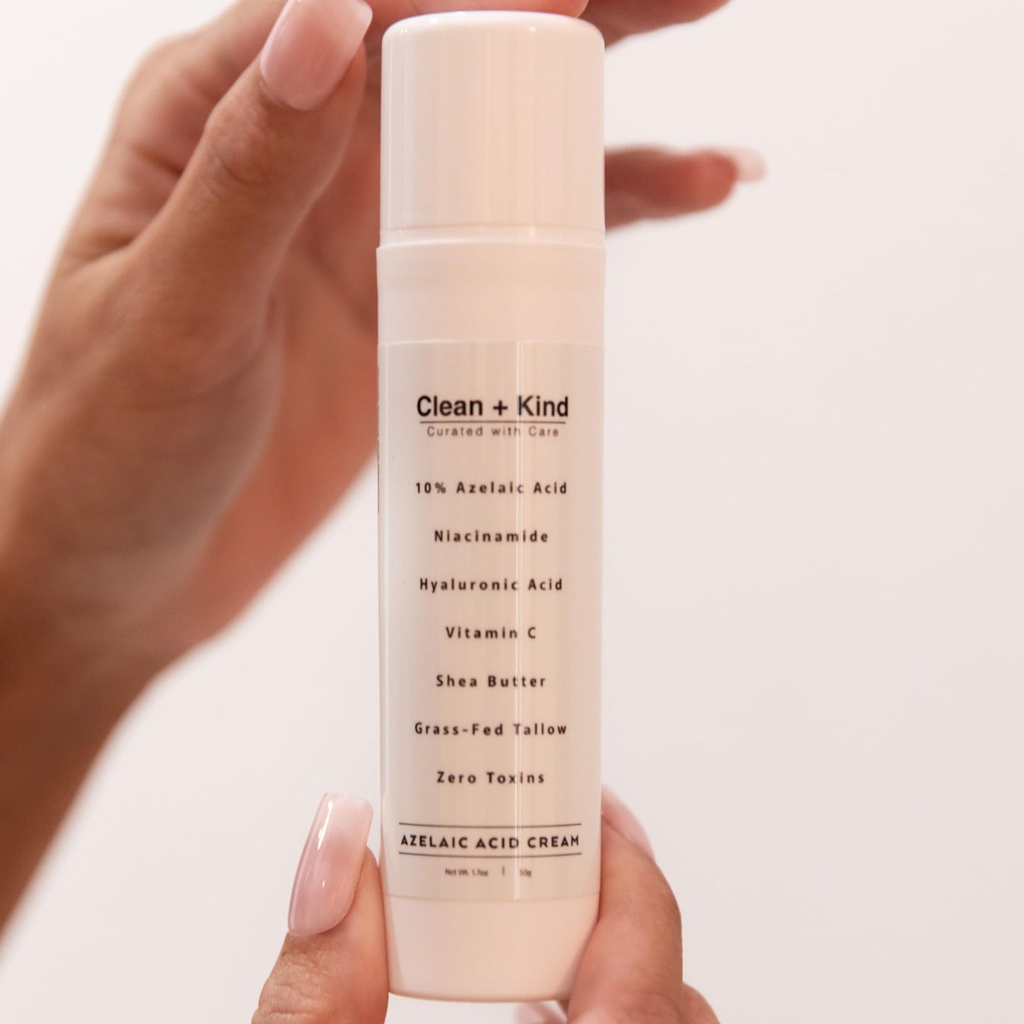 Clean + Kind Azelaic Acid 10% Face Cream with Niacinamide, Vitamin C & Hyaluronic Acid – Soothing Korean Skincare for Uneven, Blemish-Prone Skin with Shea Butter & Grass-Fed Tallow
