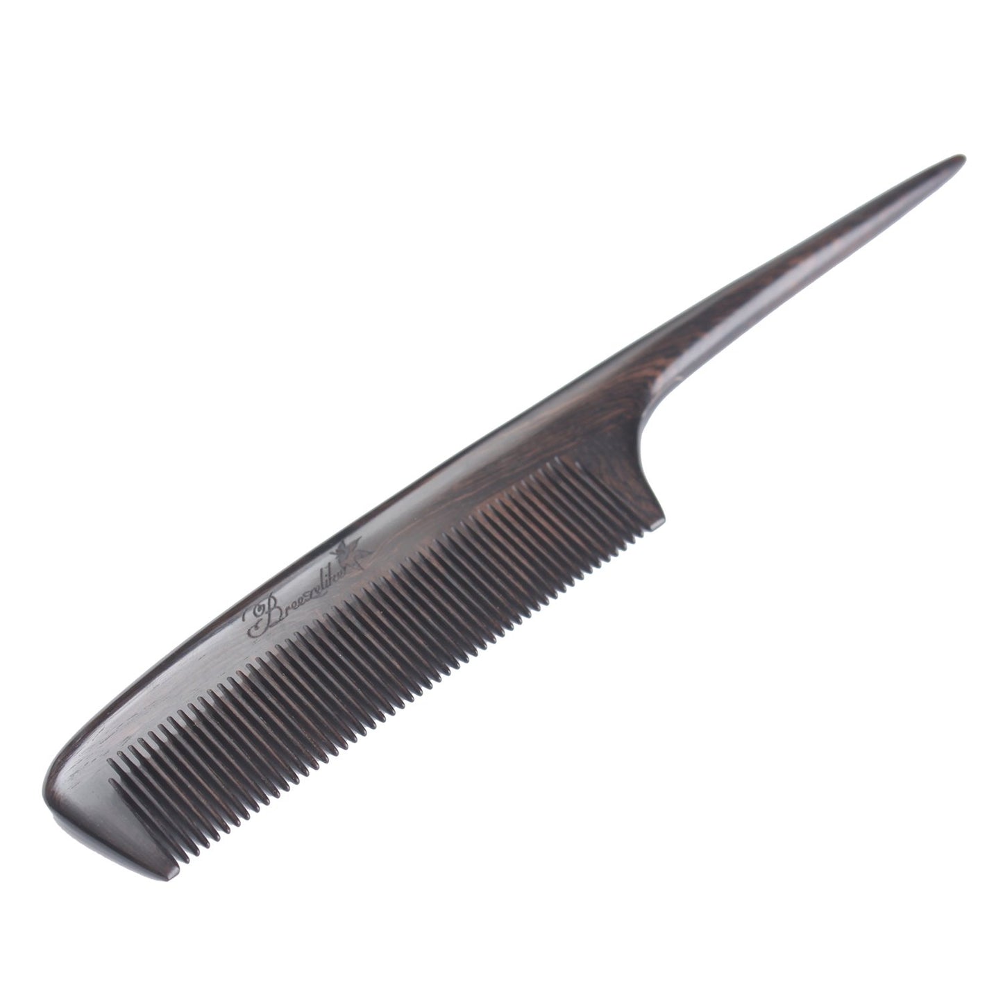 Breezelike Hair Combs - Fine Tooth Ebony Wood Comb for Women - No Static Black Sandalwood Teasing Tail Comb