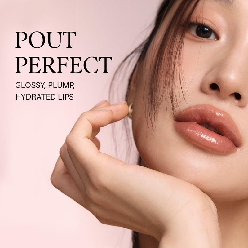 d'alba Piedmont Lip Glow Mood Volumizer, Hydrating Lip Gloss with Vegan Ceramide & Vitamin C & E, Fuller Lips, Volumizing Lip Gloss, Glowy Finish, Posh Rose (4 Colors) (0.17 fl oz.)
