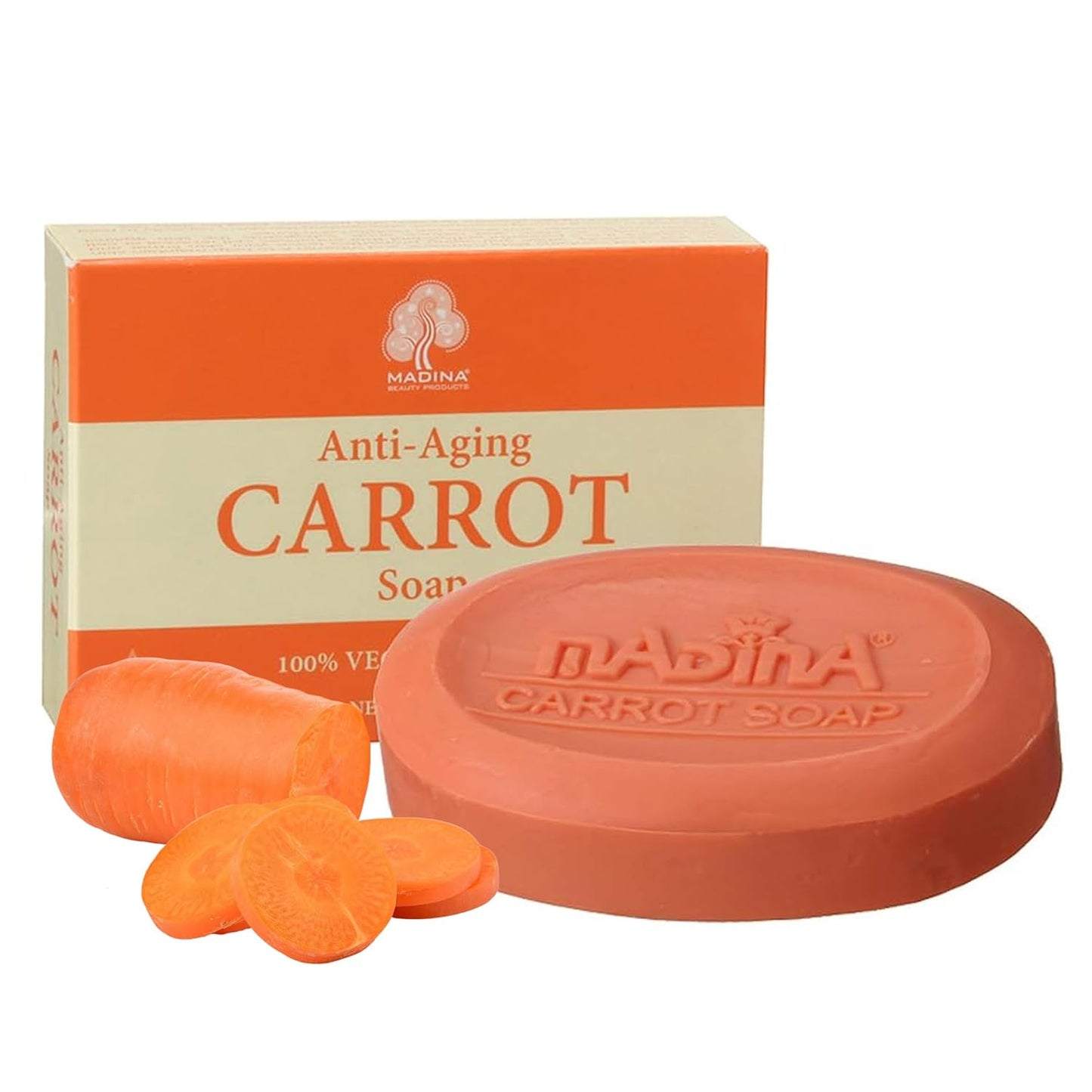 Carrot Soap Bar - Moisturizing Carrot Seed Oil & Shea Butter | Anti-Aging, Vegetable-Based, 6 Pack (3.5 oz Each)