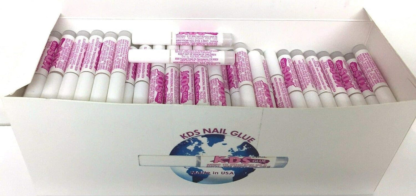 KDS Nail Glue Set Ultra-Strong Professional Hold for Nail Tips & Art Easy to Use, Fast Drying Formula 50PCs