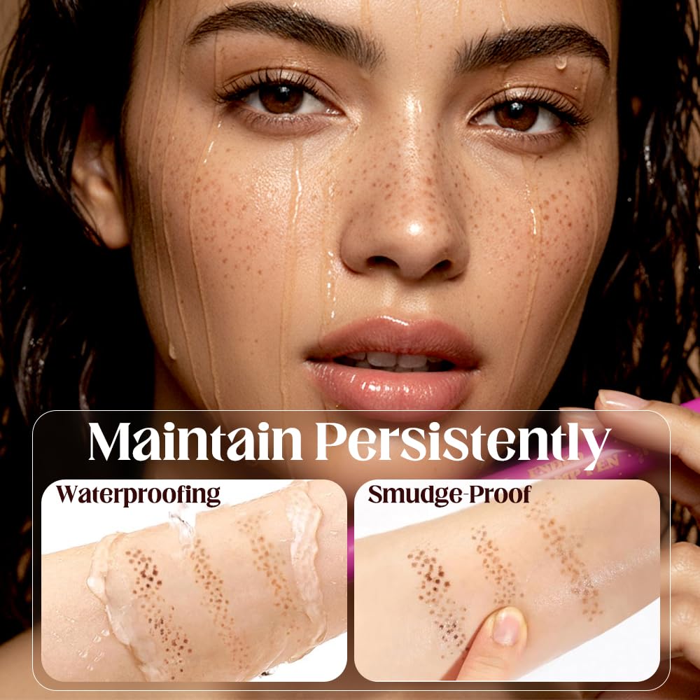 Waterproof Freckles Pen, 2026 Upgraded Dual-Ended Freckle Stamp Pen, Natural Lifelike Faux Freckle Stamp, for Natural Sunkissed Freckles, Smudge-Proof Long Lasting Quick (01-Beige Brown)