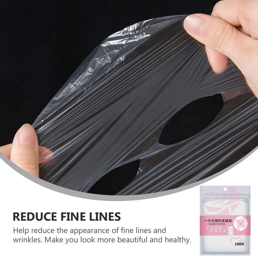 Beaupretty 400Pcs DIY Facial Sheet: Plastic face paper sheet - Precut Plastic Facial Cover for Home and Salon Clear (Pack of 2)