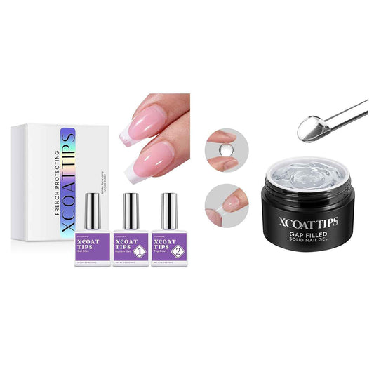 Builder Gel Top Coat & Solid Nail Glue Set - BTArtboxnails XCOATTIPS
