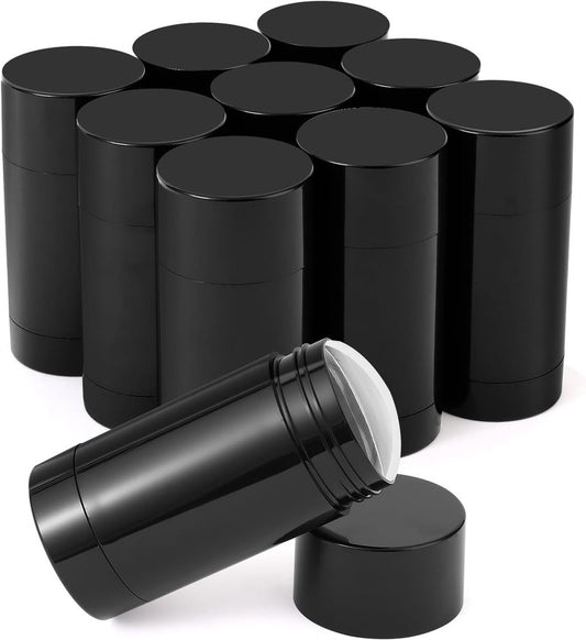 Black Empty Deodorant Containers - 10 Pack 2.5oz Refillable Twist-Up Tubes | Ideal for DIY Cosmetics