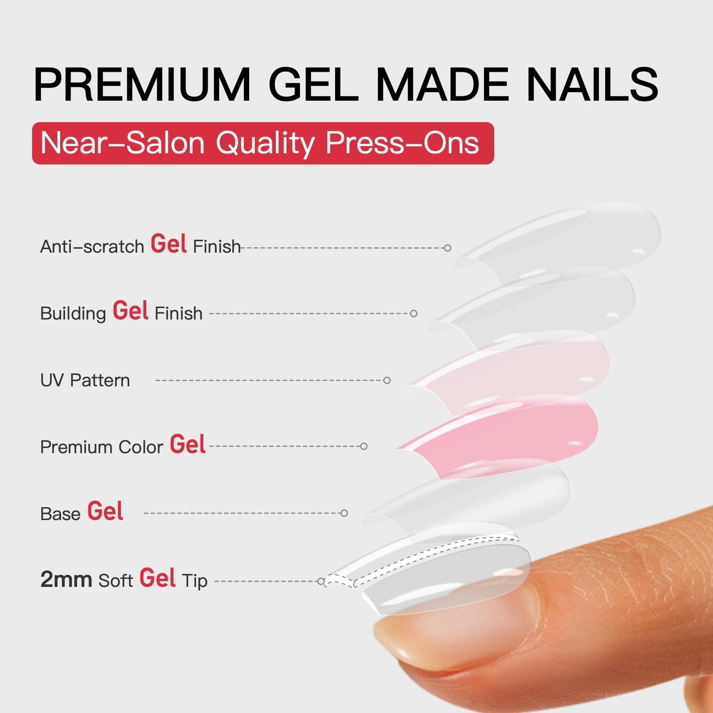 CurvLife Soft Gel Almond Press On Nails Medium, Long-Lasting Reusable Fake Nails Kit with Glue & Tabs, 32Pcs 16Size Salon-Quality Stick On Nails for Women At-Home Manicure (Lace Bloom)