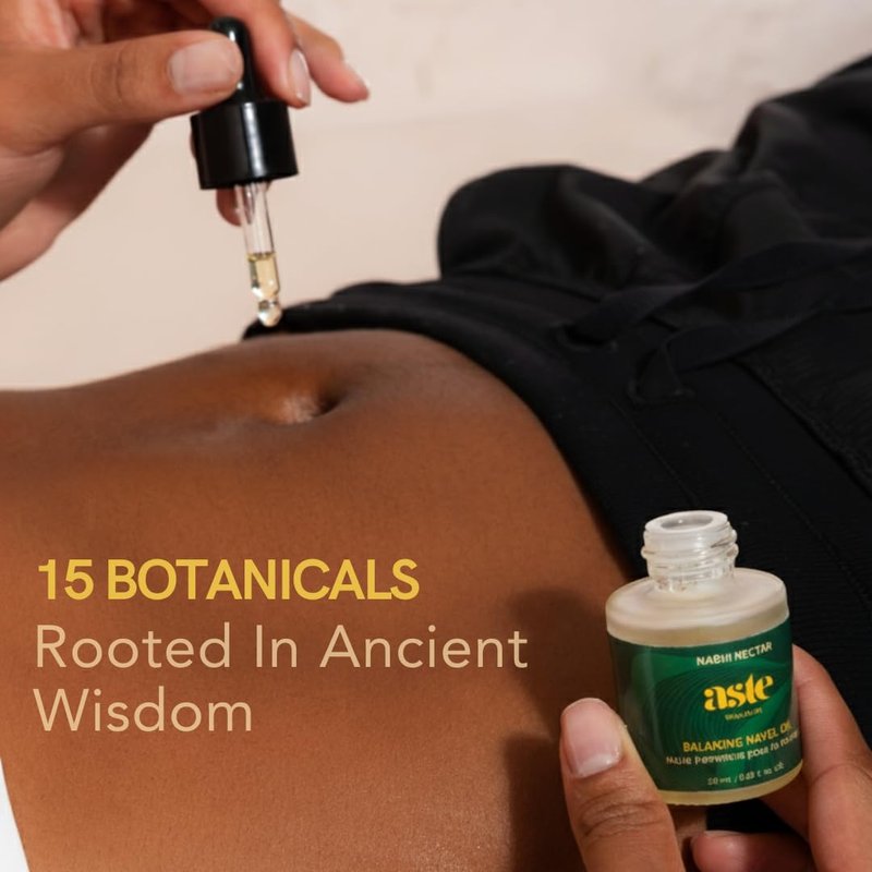 ASTE Ayurvedic Navel Oil for Belly Button, Navel Oiling with Castor, Ginger, Shatavari & Neem | Vegan Belly Button Oil for Skin Nourishment, Sleep & Wellness Ritual | (0.68 oz)