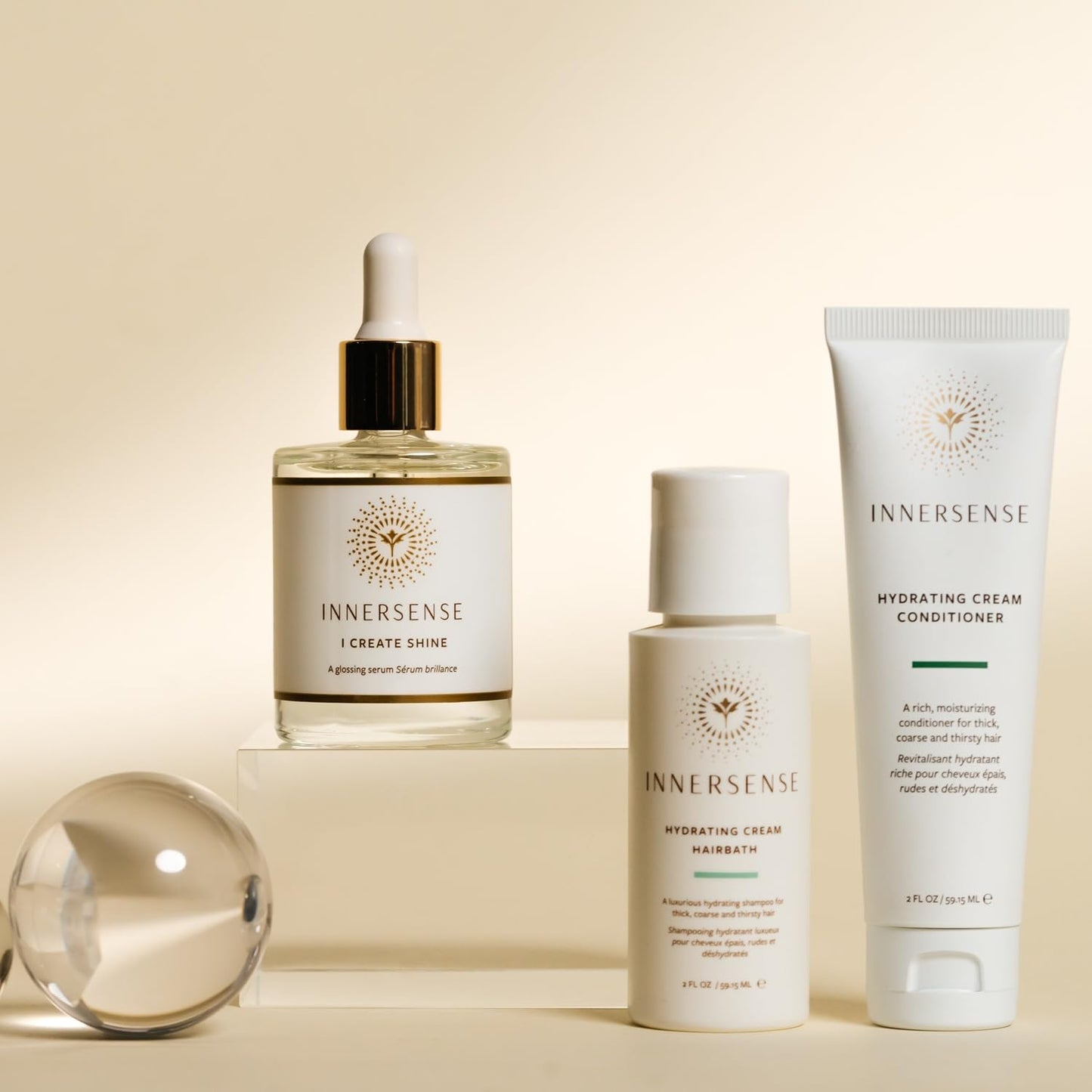 INNERSENSE Organic Beauty - Sleek Stylers Set | I Create Hold, Sweet Spirit Leave-In Conditioner, Hair Love Prep Spray | Non-Toxic, Cruelty-Free, Clean Haircare (3 piece set)