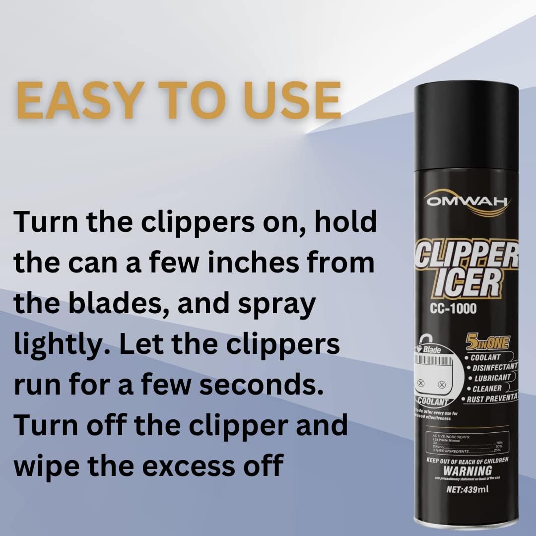 OMWAH 5-In-1 Clipper Spray - Blade Cleaner & Lubricant | 15 oz.