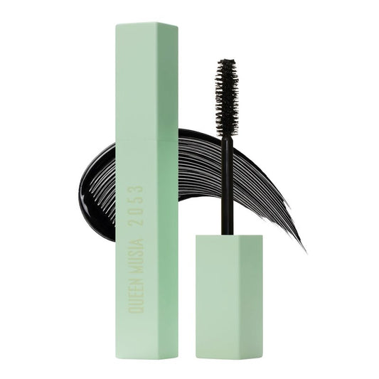 QUEEN MUSIA 2053 Mascara with Lash Growth Extract –– Lengthening & Volumizing, Wispy Lashes, Nourishing, Flake & Smudge-Resistant, Vegan & Cruelty-Free, Ophthalmologist-Tested