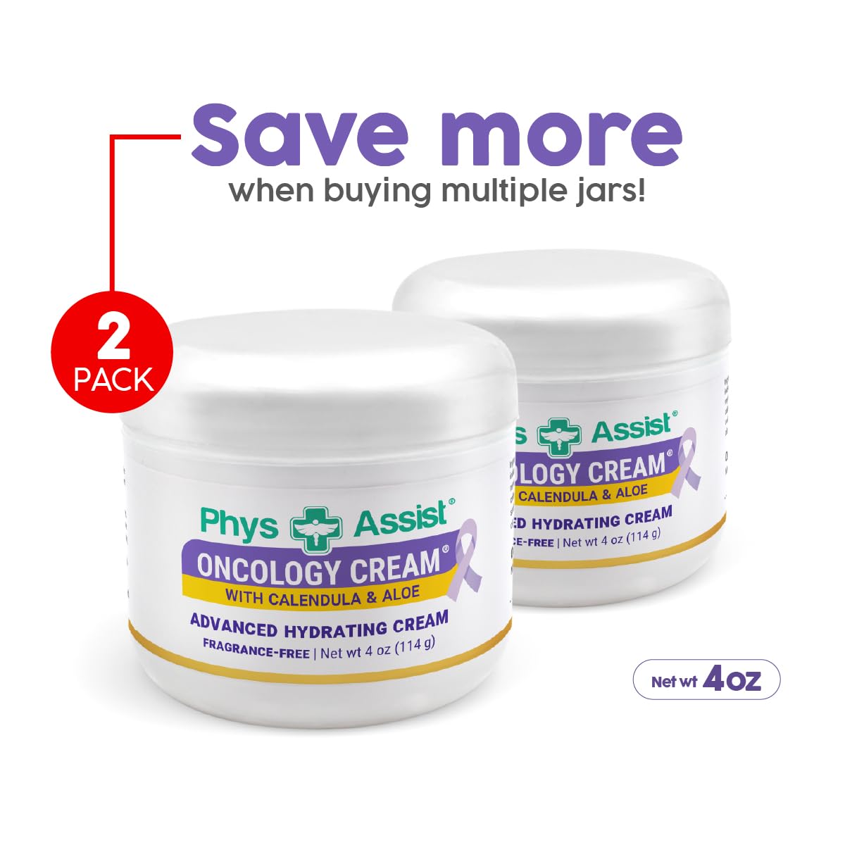Oncology Calendula Cream - Advanced Hydrating Face & Body Cream for Post-Radiation Care | 4 oz Jar