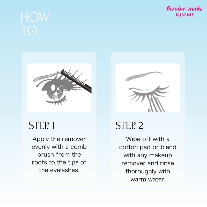 Heroine Make by KissMe Mascara Remover | Waterproof Makeup Remover Wand | Gentle Eye Makeup Solution for Sensitive Eyes | Travel Size for Waterproof Makeup | Made in Japan | 3 Pack