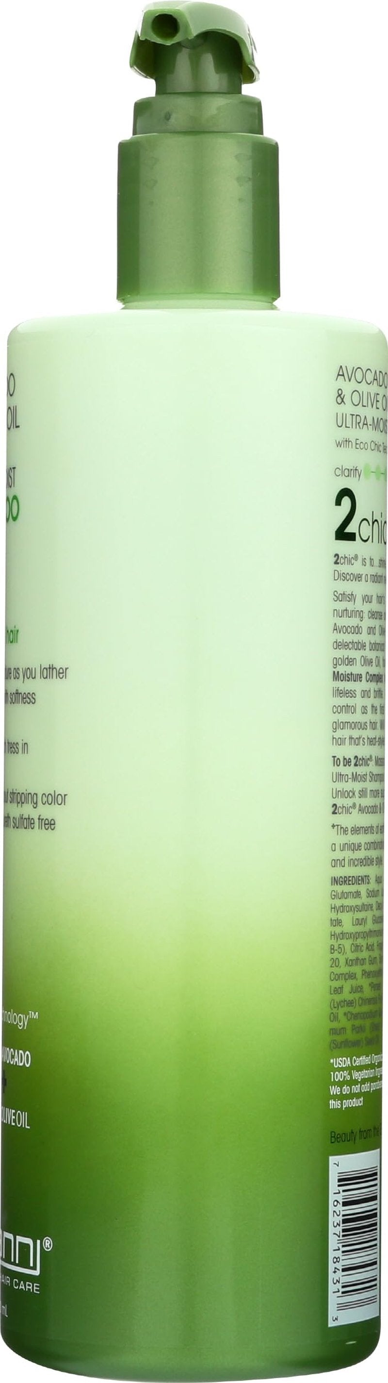 GIOVANNI 2chic Ultra-Moist Shampoo - Avocado & Olive Oil, Creamy Hydration Formula, Enriched with Aloe Vera, Shea Butter, Botanical Extracts, No Parabens, Color Safe - 24 oz