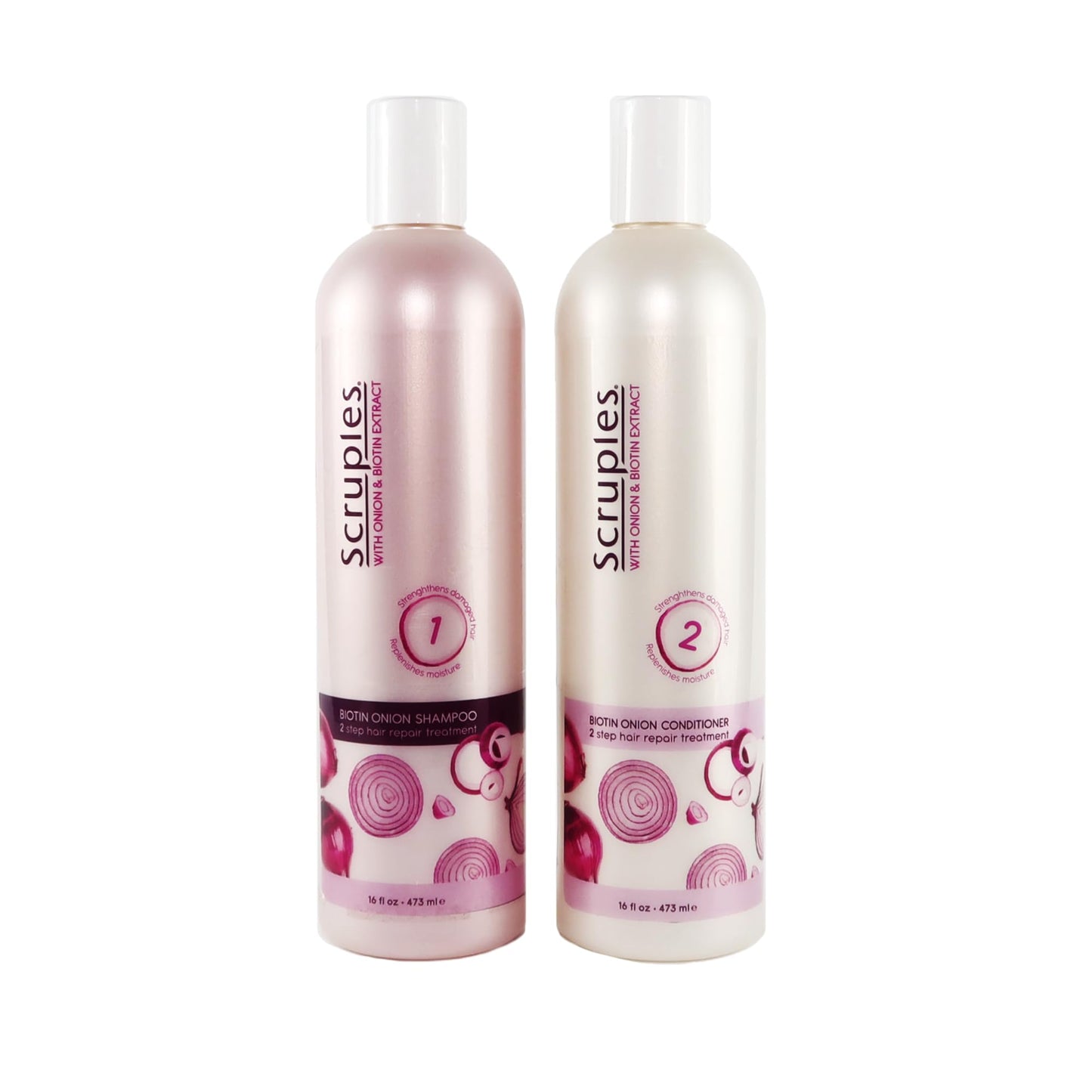 Scruples Biotin Onion Shampoo and Conditioner Bundle - Hair Growth Shampoo & Conditioner for Women to Strengthen & Hydrate - Made with Onion Extract & Biotin to Help Promote Growth (2 Pack)