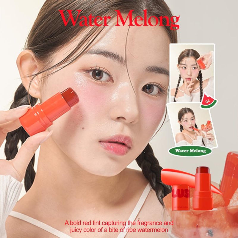 Elensilia Plush Water Jelly Lip & Cheek Tint – 10g (0.35oz) | Lightweight & Buildable Tint for a Natural, Fresh Glow (Water Melong)