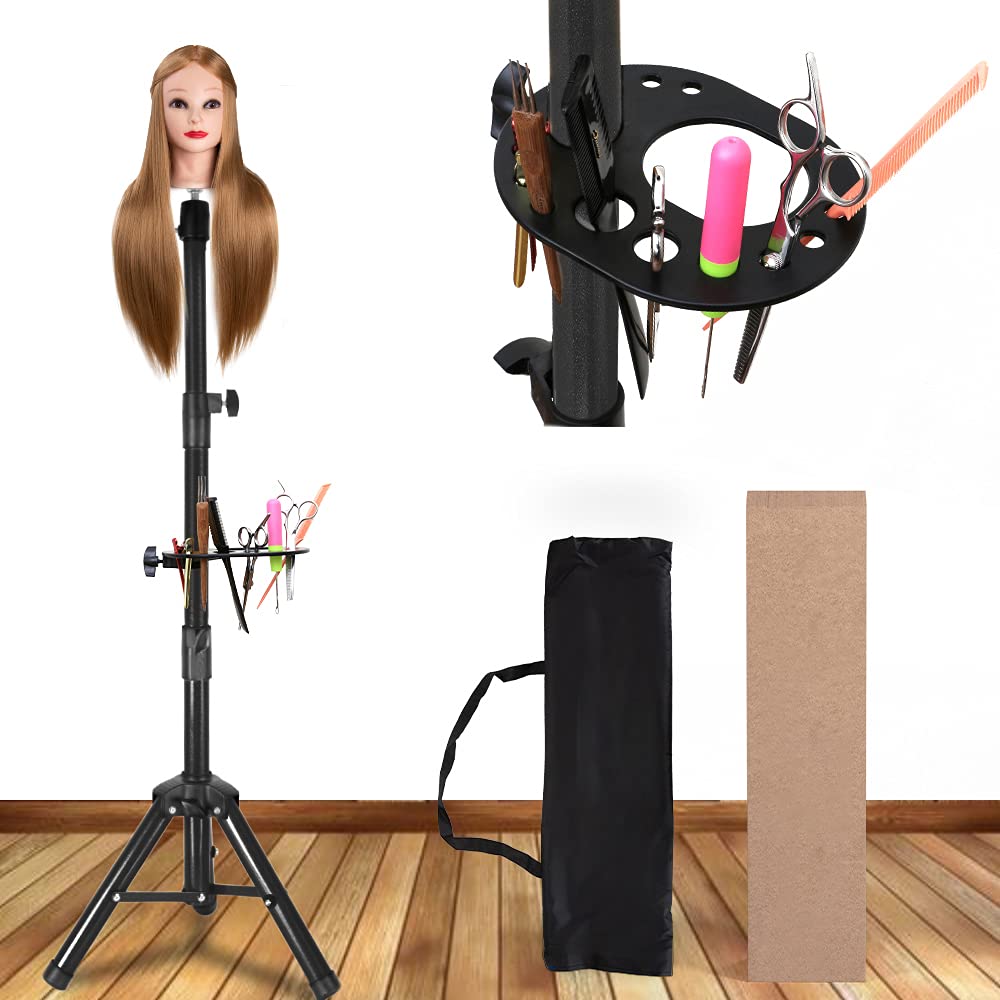 AliLeader 55 Inch Heavy Duty Wig Stand Tripod with Tray (Mannequin Head Not Included)