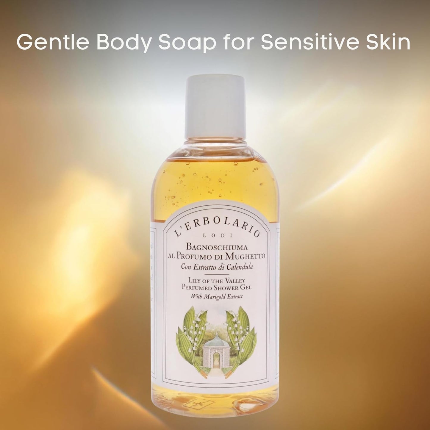 L'Erbolario Shower Gel – Gentle Body Soap for Sensitive Skin – Soothing and Refreshing Floral Body Wash for Daily Care – Lily of the Valley - 8.4 oz