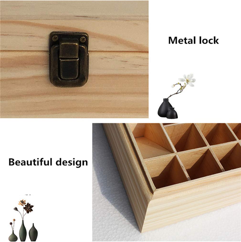 PhantomSky 85 Slots Wooden Aromatherapy Essential Oil Carrying Case, Natural Pine Essential Oil Organizer Storage Box Case Roller Bottlers Holder Collection Containers for Travel and Presentations