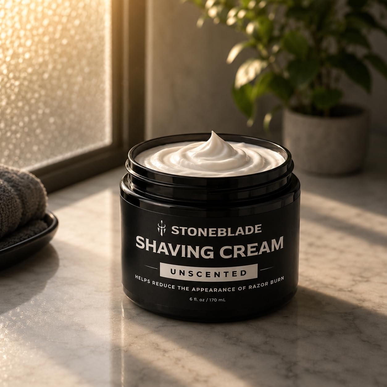Shaving Cream for Men with Sensitive Skin, Camphor & Menthol Free, 6 oz
