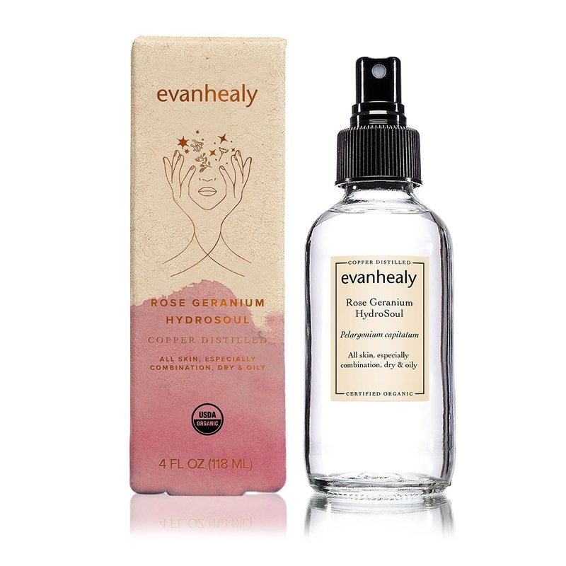 Evanhealy Rose Geranium HydroSoul - Organic Balancing Face Toner | Astringent Hydrosol for All Skin Types