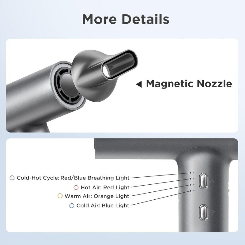 High-Speed Ionic Hair Dryer - Low Noise Blow Dryer with Brushless Motor | Fast Drying & Cool-Shot Thermo-Control