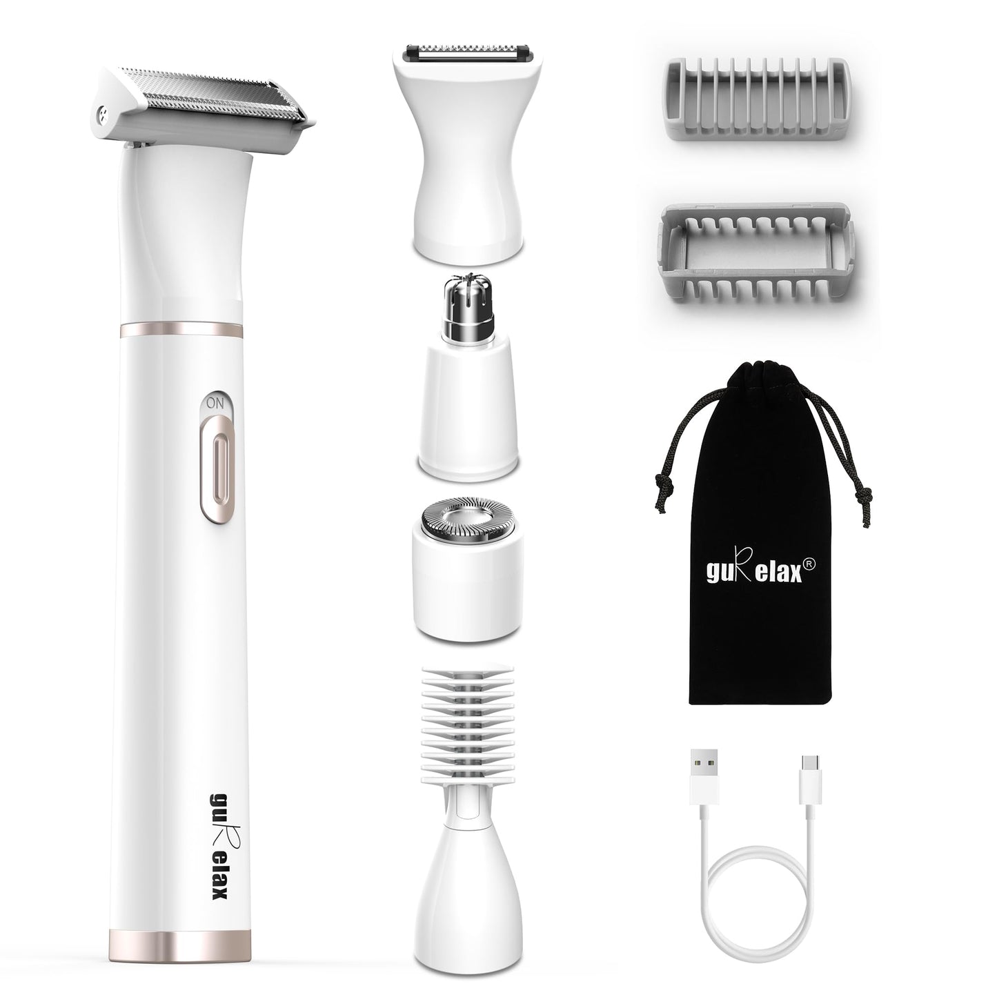 Electric Razor for Women, 5-in-1 Bikini & Body Trimmer, Waterproof Shaver