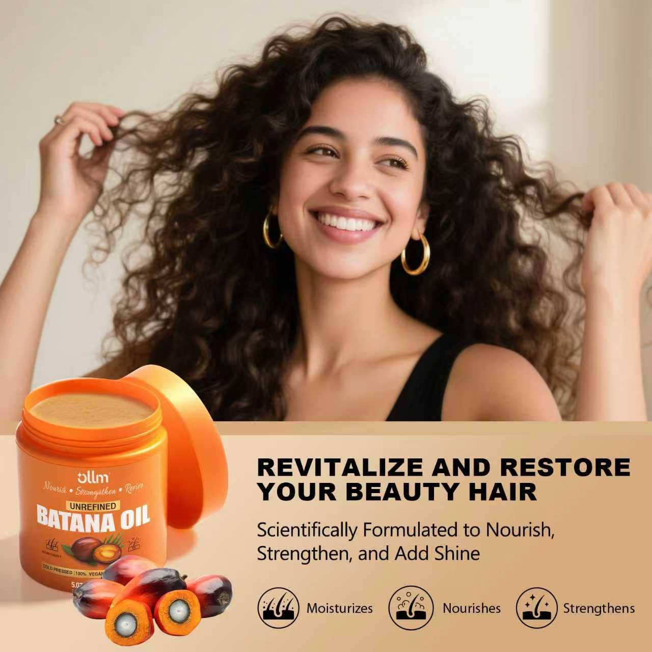 Raw Batana Oil for Hair Growth - Organic 5oz Formula for Curly Hair Repair | Ideal for Latina Women Ages 25-35