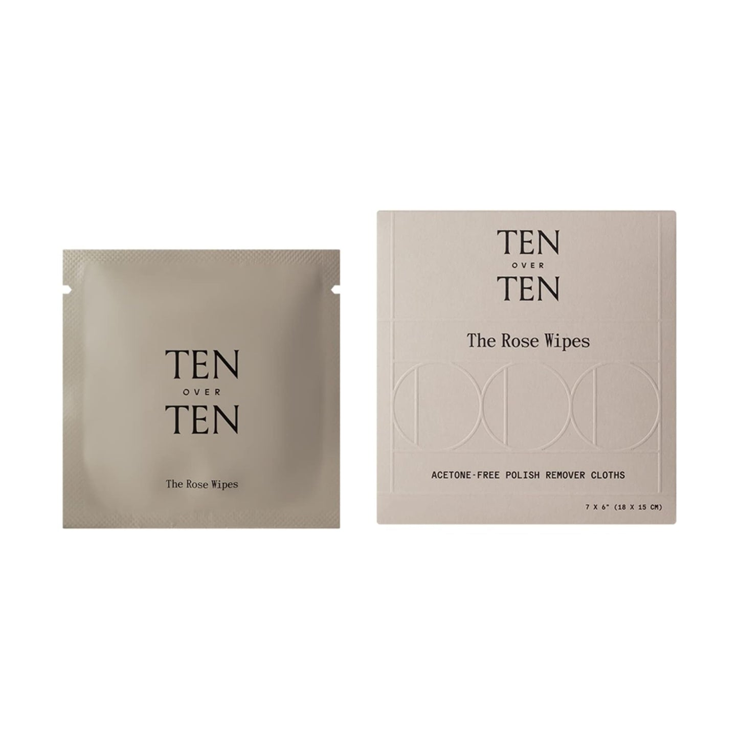 tenoverten - The Rose Wipes Acetone-Free Nail Polish Remover Cloths | Clean, Natural, Non-Toxic Nail Care