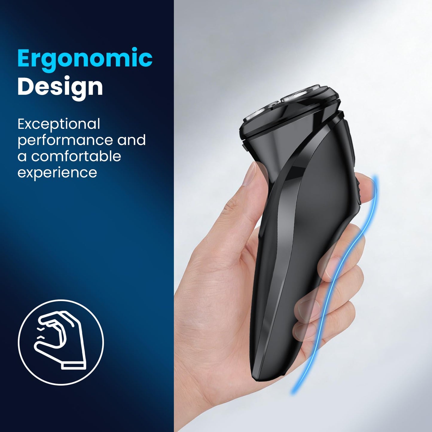 Electric Razor for Men Waterproof: Upgraded Rechargeable IPX7 Waterproof Shaver, Perfect for Men with Sensitive Skin and Travelers with Pop-Up Trimmer, Wet/Dry Shaving and Shower Use