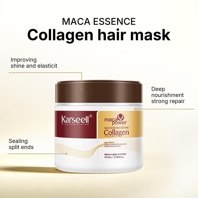 Karseell Travel Shampoo and Conditioner Set With Collagen Hair Mask, 3 Piece Carry On Vacation Kit, 70 mL 70 mL 100 mL