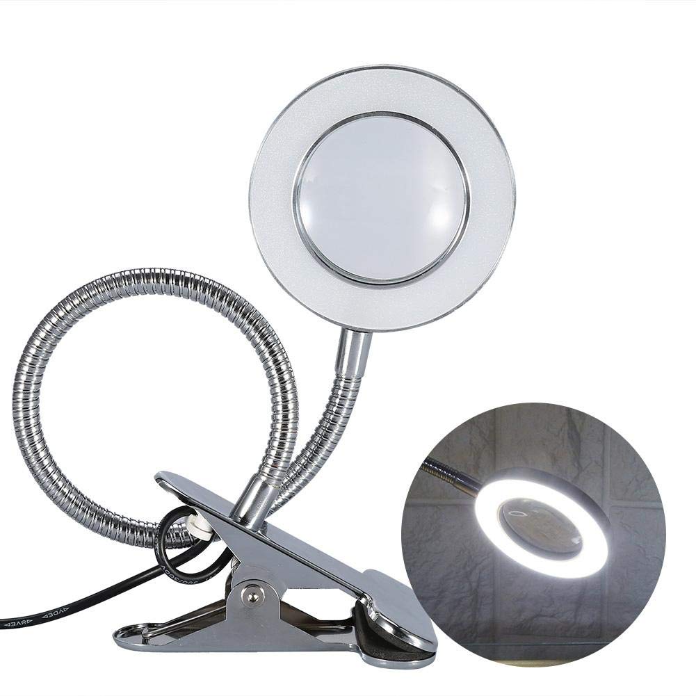 Magnifying Lamp, Portable Clip Permanent Makeup Tattoo Reading 2.5 Times Magnifier Magnifying USB Light Lamp for Makeup Lip Eyebrow Permanent Tattoo Skincare Beauty Reading Working Study