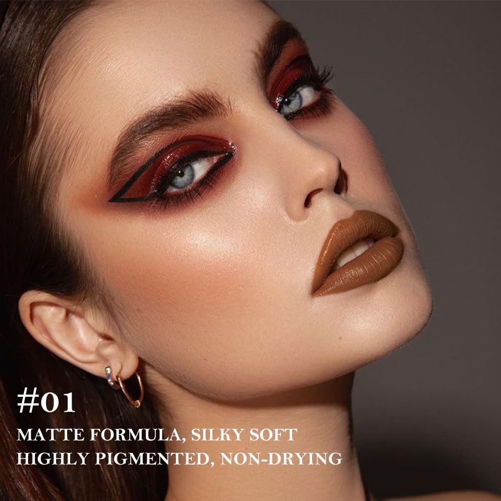 JUAAZIN 3Pcs Gradient Matte Lipstick Crayon Lip Liner pencil, Flawless Contour Gradual Ombre Effect lip Pencil, for Women Long Lasting Waterproof Smudge Proof Lipstick Pencil 01#+05#+08#