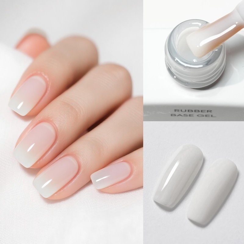 CANNI Rubber Base Gel Set - 6 Colors Milky White Clear Pink Nude Builder Nail Gel for Nail Strengthening, Soak Off UV LED for Natural Nails, DIY Manicure Salon Use Women & Girls