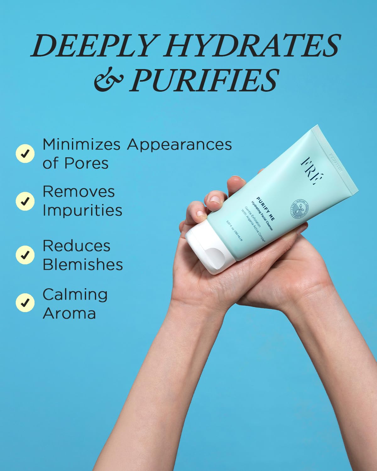 FRÉ Hydrating Facial Cleanser | Creamy Cleanser, Face Wash For Dry Skin & Moisturizing Face Wash | 5.07 fl. oz.