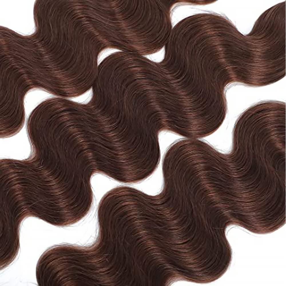 Body Wave Human Hair Bundles - Chocolate Brown Color #4 | 3 Bundles, 10 Inch Length