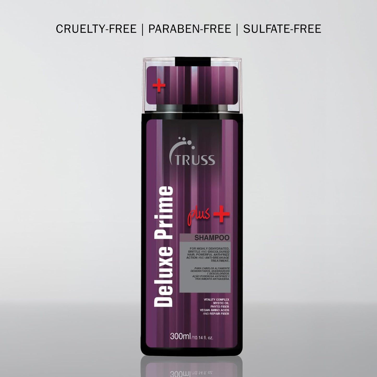TRUSS Deluxe Prime Plus+ Shampoo for Dry, Damaged Hair - Moisturizing Hair Shampoo for Women & Men - Frizz-Control & Breakage Defense - Improve Natural Shine - No Added Salts (10.1 Fl Oz)