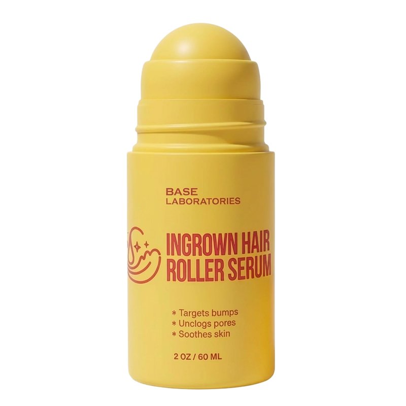 Base Laboratories Ingrown Hair Treatment - Roller Serum – Skin Smoothing Roll-On for Ingrown Hairs & Razor Bumps – Salicylic Acid, Glycolic Acid, Niacinamide – Bikini Line, Underarms & Legs (2oz)