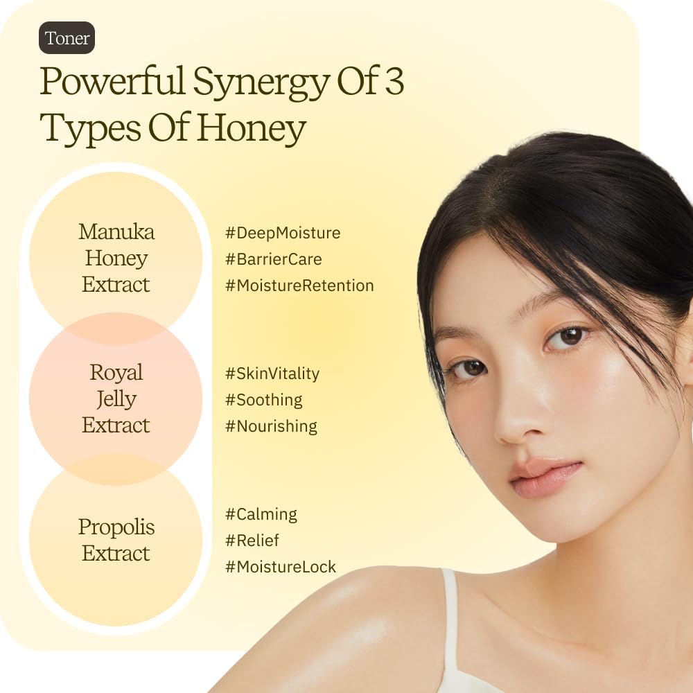 ByUR Honey Moisturizing Toner - Deep Hydration & Glow, Firming Care for Dry Skin | Honey & Ceramides