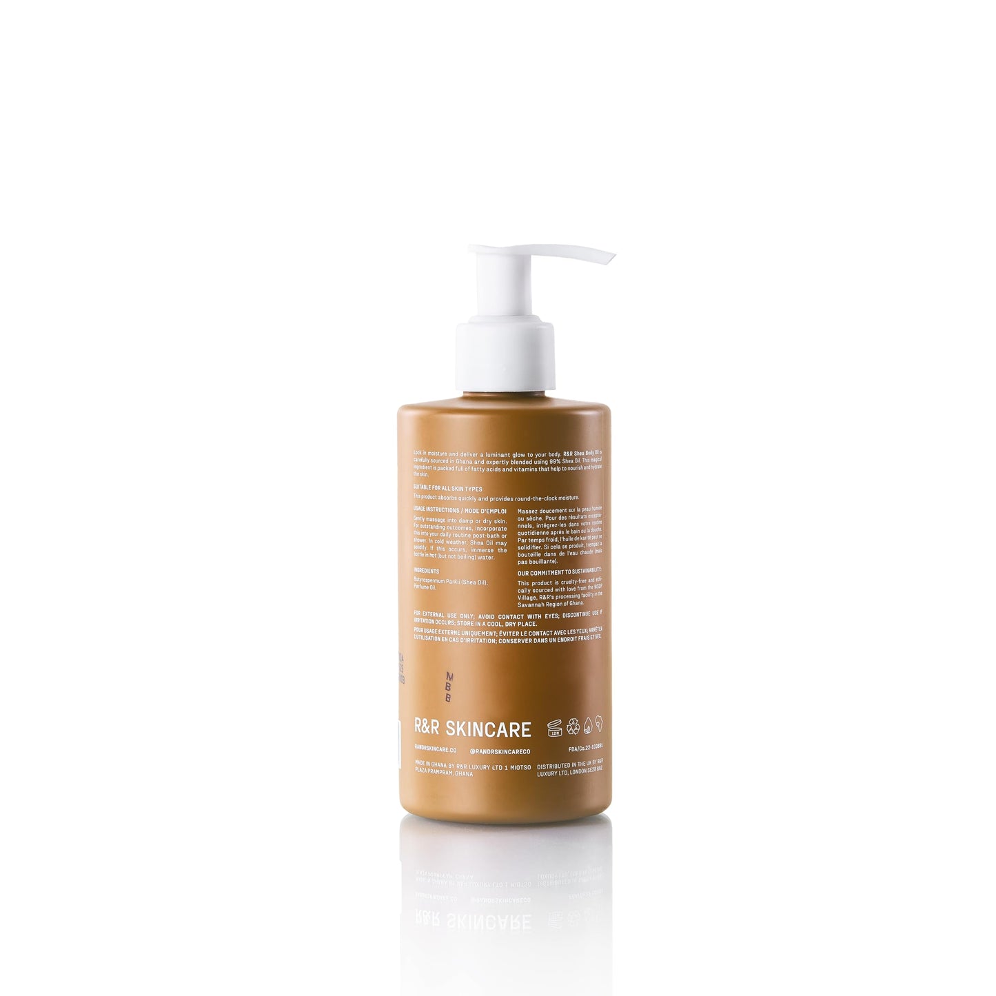 R&R Skincare Intense Shea Body Oil – Fast-Absorbing & Lightweight – Hydrating Body Oil for Dry Skin – Shea Butter Oil for Skin & Massage – Rich in Vitamin A, E & F for Nourished & Soft Skin