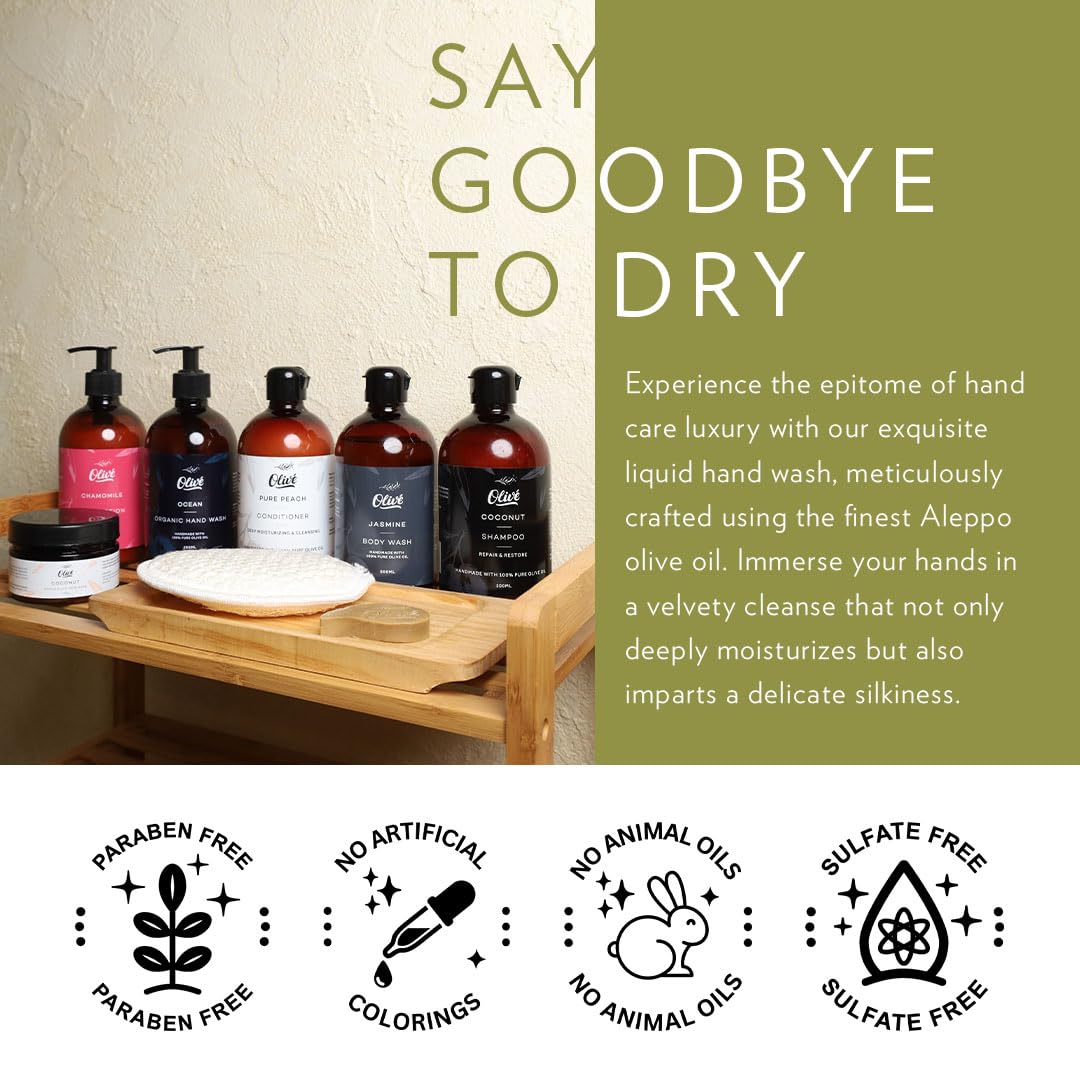 Cherry Blossom Olive Oil Hand Wash - 100% Pure, Natural Hydrating Soap | 300ml Pump for Soft, Healthy Hands