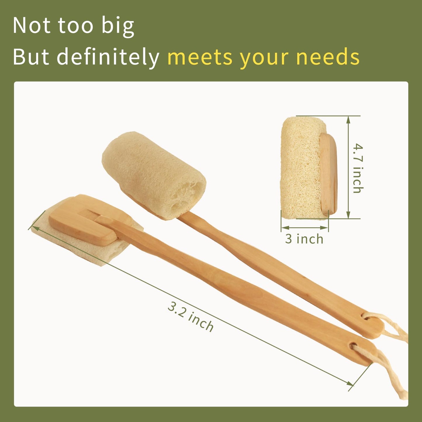 6''Natural Loofah(4pack) Back Brush(1pack) Face Scrubber(4pack)