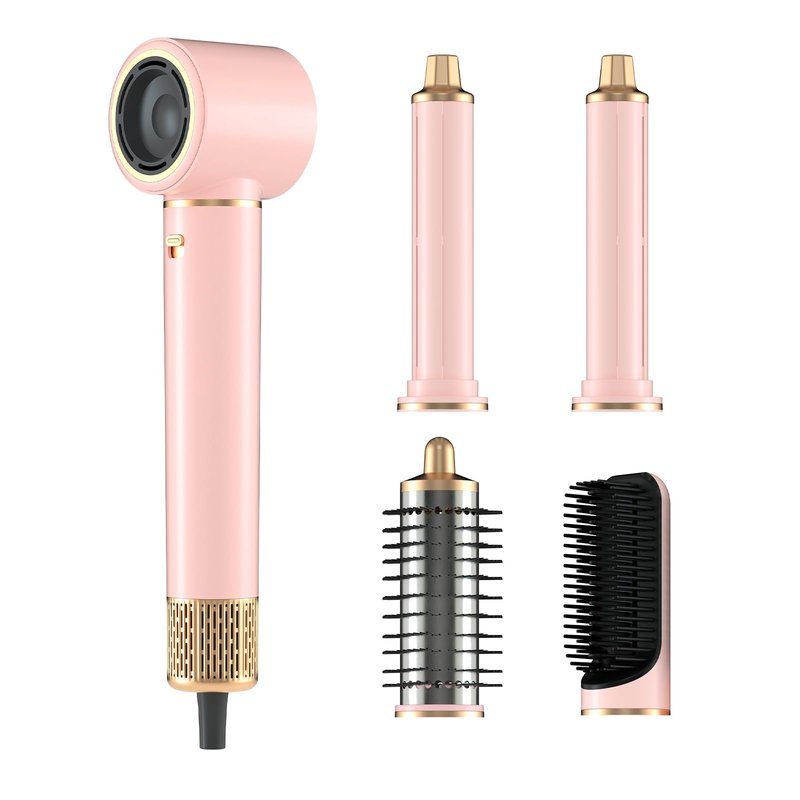 Travel Hair Dryer, Compact Blow Dryer with Folding Handle，Deep pink