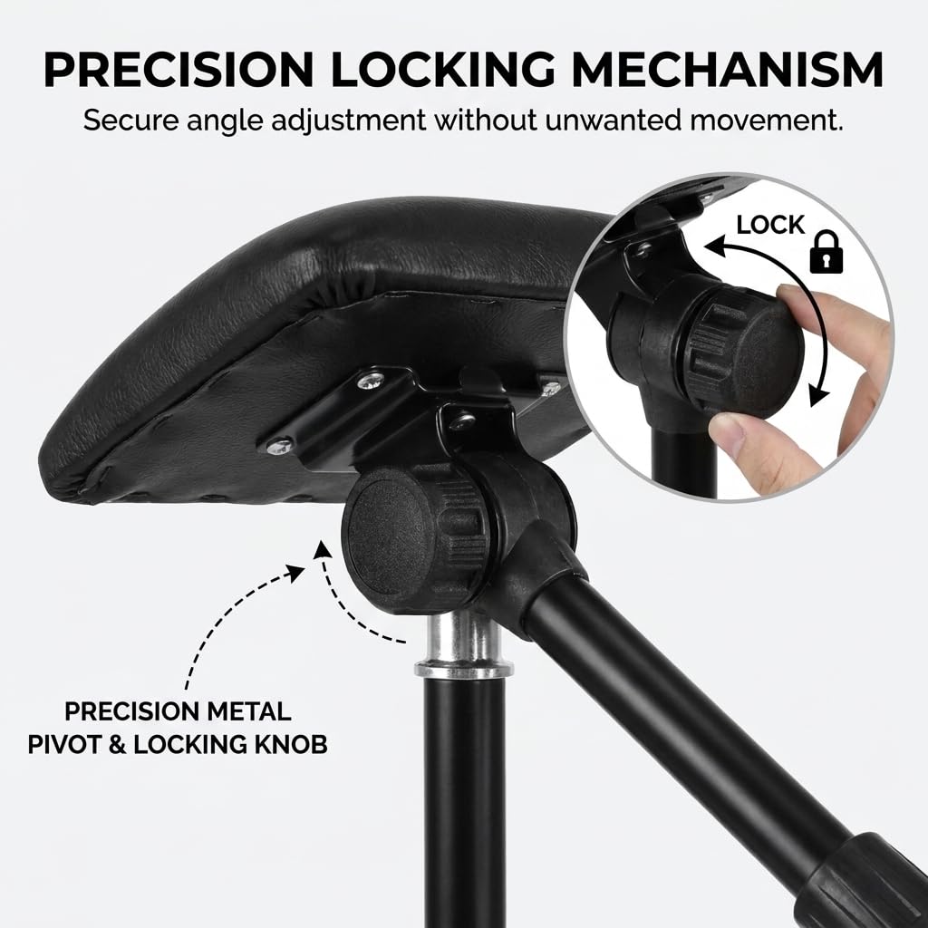 Armrest, Height Adjustable Tripod Arm Stand Foldable Foam Pad Arm Bar Leg Rest Studio Stand Workstation with PU Leather Pad for Studio Salon Supplies Tool