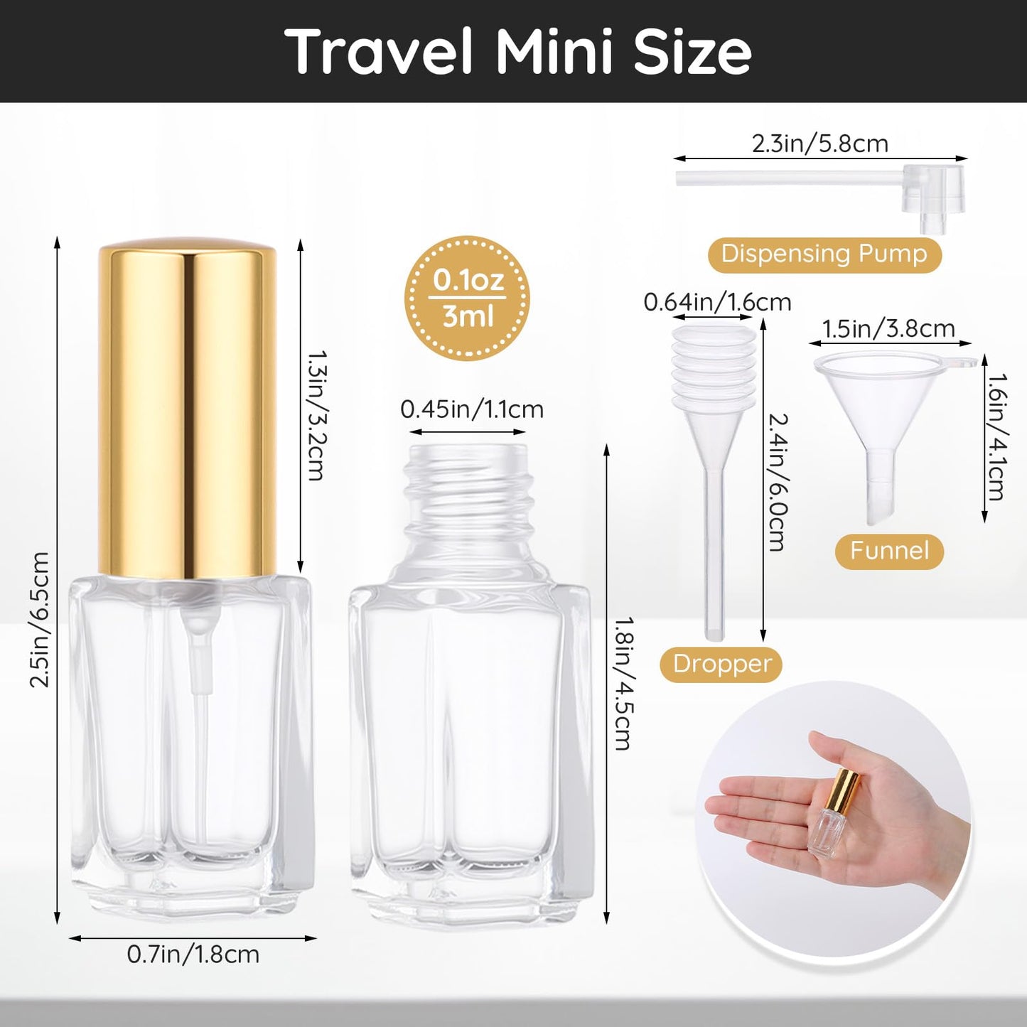 Segbeauty 60pcs 0.1oz Mini Atomizer Sprayer for Perfume, Small Travel Cologne Sprayer with Perfume Transfer Tool, 3ml Bulk Glass Cologne Atomizer Spray Bottle, Glass Travel Refill Bottles with Pump