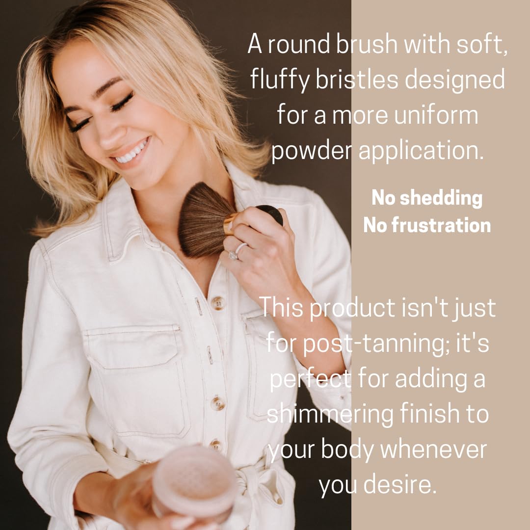 Bronze Cactus Quick-Dry Powder Kit – Post-Tan Powder & Brush | Eliminates Sticky Post-Tan Residue | Vegan, Talc-Free Formula | Hydrating, Dermatologist-Tested | Suitable Face & Body | 0.5 oz