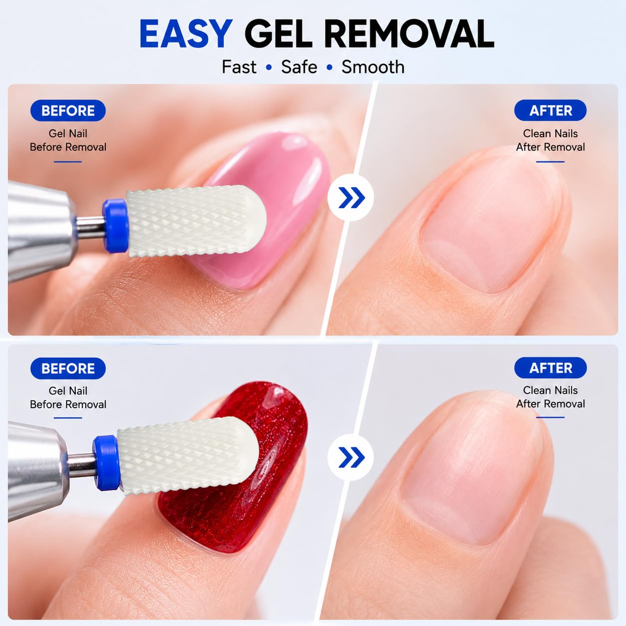 Ceramic Nail Drill Bits for Acrylic Nails 3/32 Diamond Tungsten 5 in 1 Carbide Nail Bits nail bit Included for both Left and Right Handed Efile Drill Machine 10 pcs (S10-E)