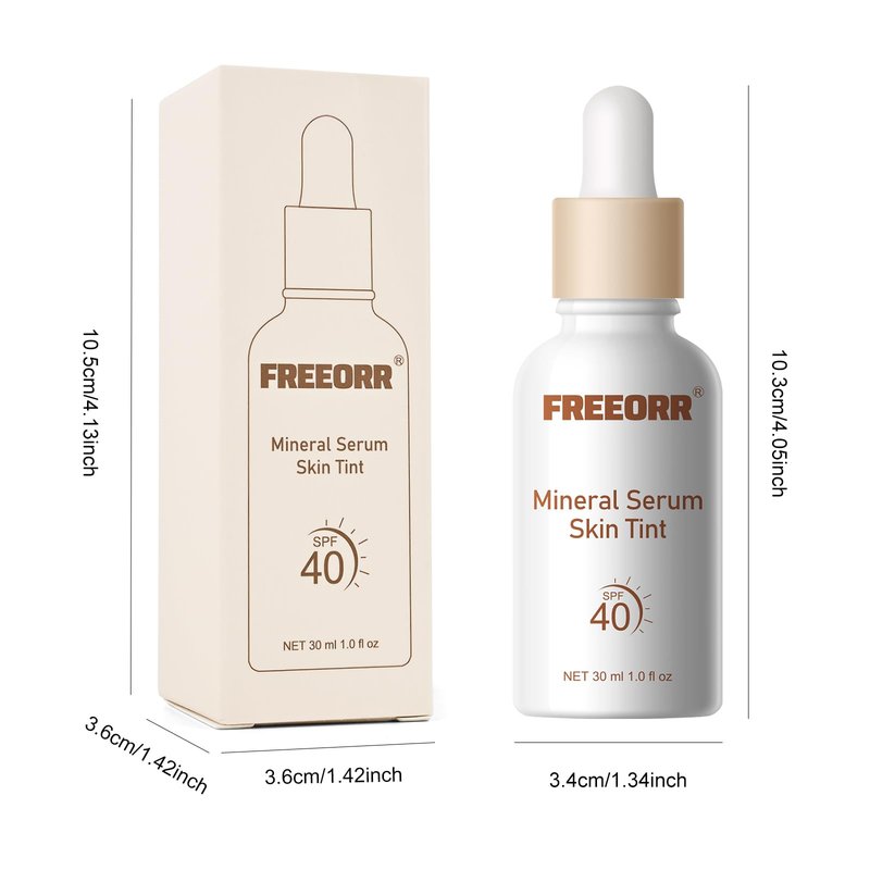 KYDA Skin Tint with SPF 40, Tinted Mineral Sunscreen Serum with Zinc Oxide,Tinted SPF Serum Foundation,Long Lasting Buildable Coverage like Foundation-1 Fl Oz, Nude Beige