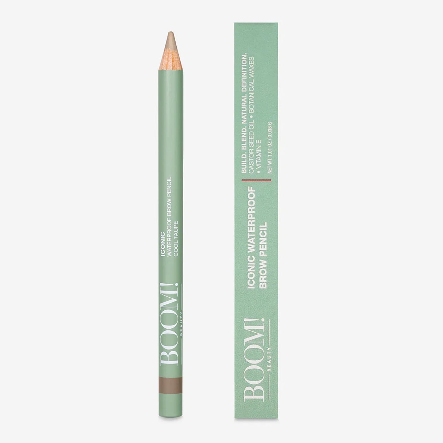 Iconic Waterpoof Brow Pencil- Waterproof, smudgeproof, all-day wear pencil enriched with Castor Seed Oil and Vitamin E, Cruetly-Free & Vegan, For Natural-looking Eyebrows Day to Night, Cool Taupe
